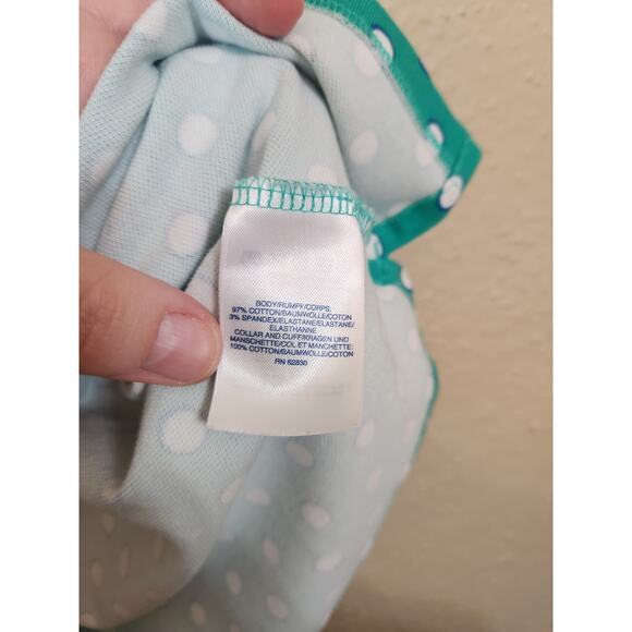 Lands' End Women's Green Polka Dot Stretch Short Sleeve Polo Shirt Size Large - Picture 4 of 6